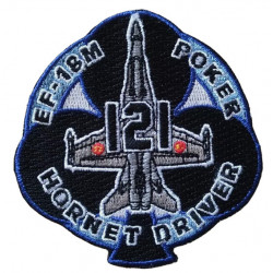 PARCHE BORDADO ALA 12 121 ESCUADRÓN POKER  F18 EJÉRCITO AIRE