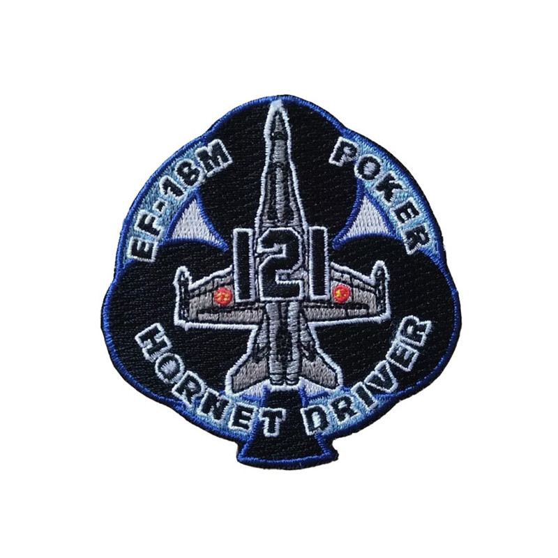 PARCHE BORDADO ALA 12 121 ESCUADRÓN POKER  F18 EJÉRCITO AIRE