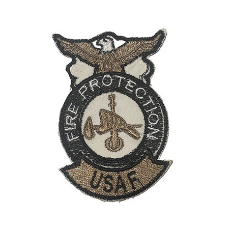 PARCHE  BORDADO BOMBEROS USAF FIRE PROTECTION 1970